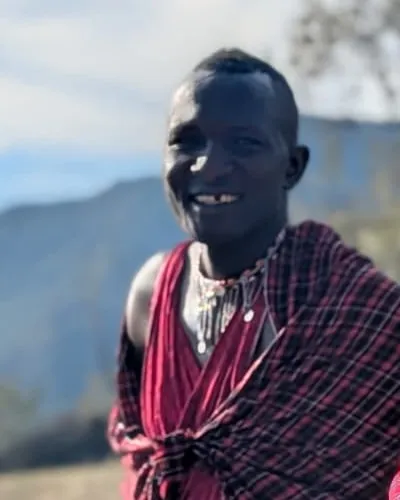 Timothy in a red shuka